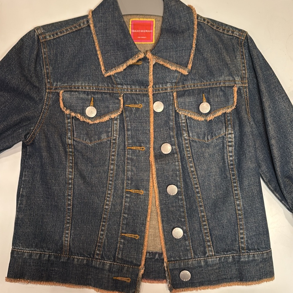 Limited Edition Isaac Mizrahi Denim Jean Jacket Frayed Edges (RARE SAMPLE) - Picture 3 of 9